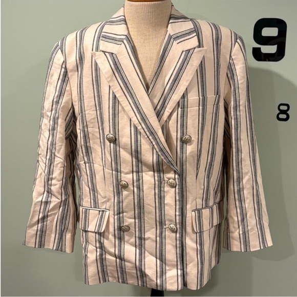 Ralph Lauren Jackets & Blazers - Ralph Lauren Cream and Blue Striped Blazer